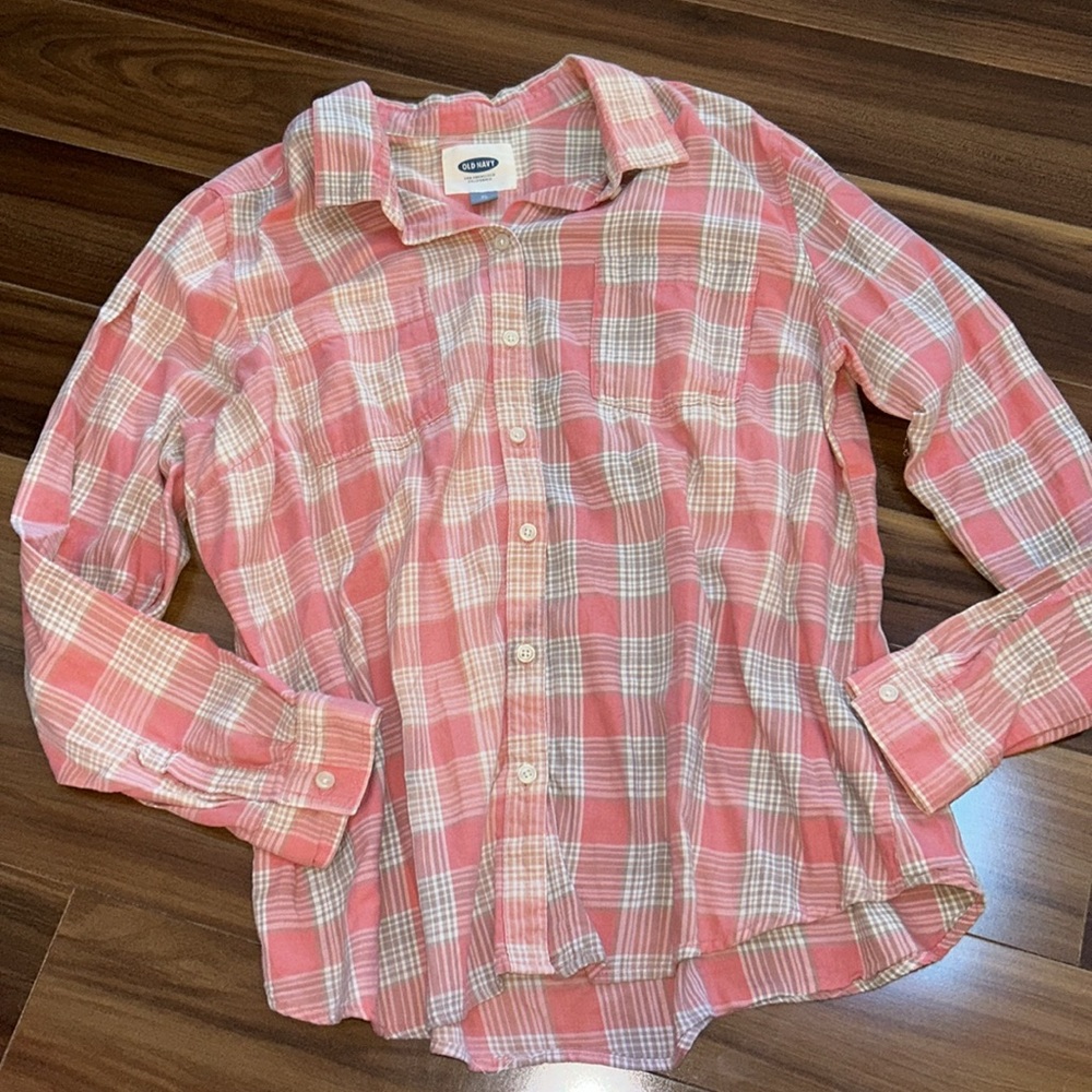 XL old navy 100% cotton plaid flannel top